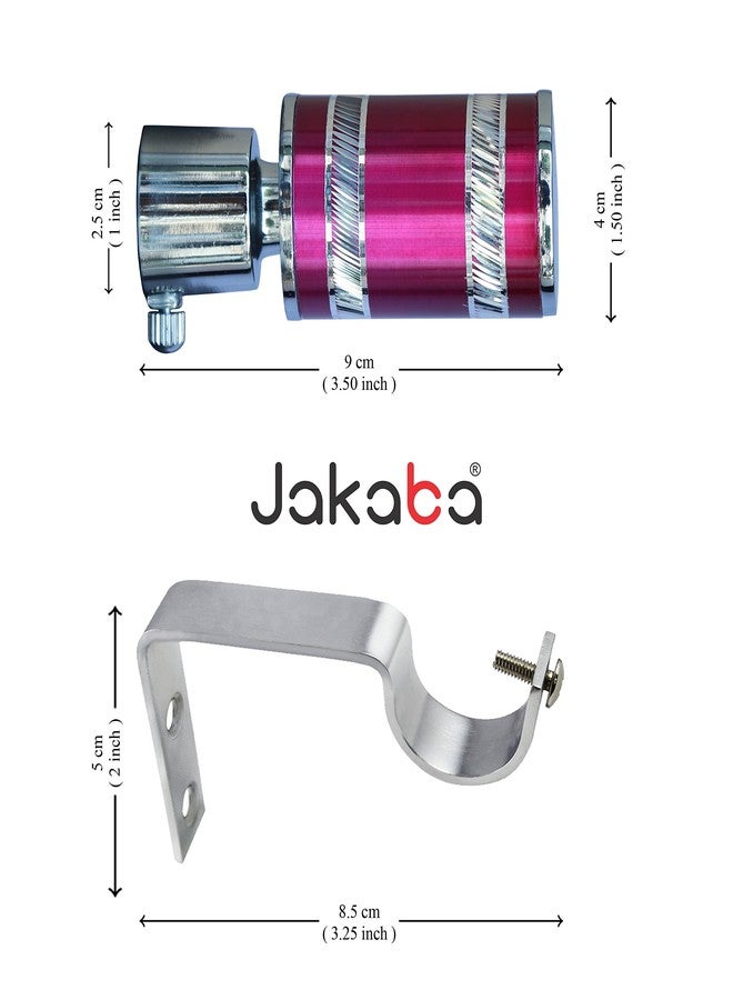 JAKABA مجموعة أغطية ستائر جاكابا من الفولاذ المقاوم للصدأ والسبائك المعدنية باللون الوردي مع دعامات متينة - عبوة من 4 قطع (أغطية: قطعتان + دعامات: قطعتان): مجموعة حوامل ستائر للنوافذ/الأبواب - JKB1511PK - Image 5